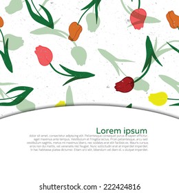 Vector color tulip background with text place