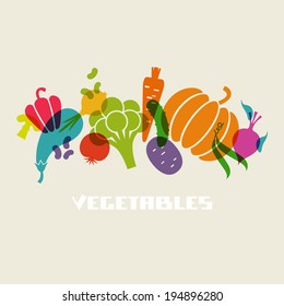 Vector color vegetables icon. Food sign. Healthy lifestyle illustration for print, web