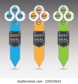 Vector color vertical best deal banner/sticker/price tag design