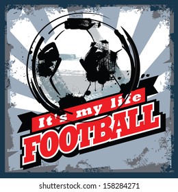 vector color vintage football sign or poster