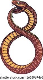 Vector Color Vintage Ouroboros Snake Illustration