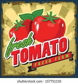 vector color vintage tomato sign or poster