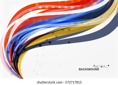 Vector color wave lines with dotted effect on light background. Template for workflow layout, diagram, number options or web design