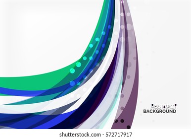 Vector color wave lines with dotted effect on light background. Template for workflow layout, diagram, number options or web design