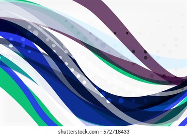 Vector color wave lines with dotted effect on light background. Template for workflow layout, diagram, number options or web design