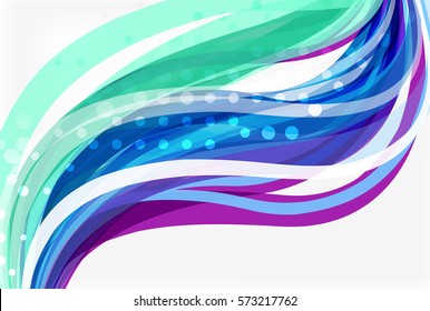 Vector color wave lines with dotted effect on light background. Template for workflow layout, diagram, number options or web design