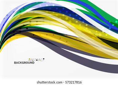 Vektorfarben-Wellenlinien mit punktiertem Effekt auf hellem Hintergrund. Vorlage für Workflow-Layout, Diagramm, Zahlenoptionen oder Webdesign