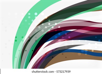 Líneas de onda de color vectorial con efecto de puntos sobre el fondo de la luz. Plantilla para diseño de flujo de trabajo, diagrama, opciones de número o diseño web