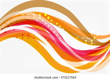 Vector color wave lines with dotted effect on light background. Template for workflow layout, diagram, number options or web design