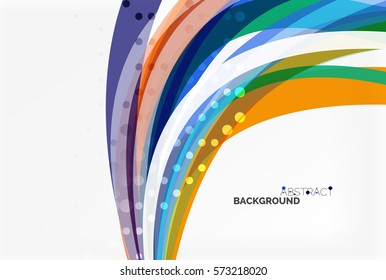 Vector color wave lines with dotted effect on light background. Template for workflow layout, diagram, number options or web design