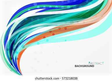 Vector color wave lines with dotted effect on light background. Template for workflow layout, diagram, number options or web design