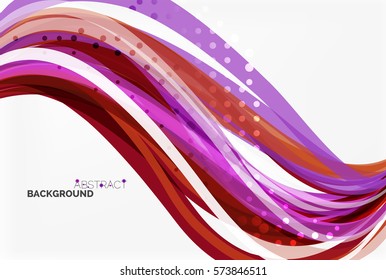 Vector color wave lines with dotted effect on light background. Template for workflow layout, diagram, number options or web design