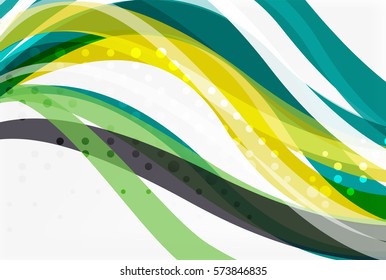 Líneas de onda de color vectorial con efecto de puntos sobre el fondo de la luz. Plantilla para diseño de flujo de trabajo, diagrama, opciones de número o diseño web