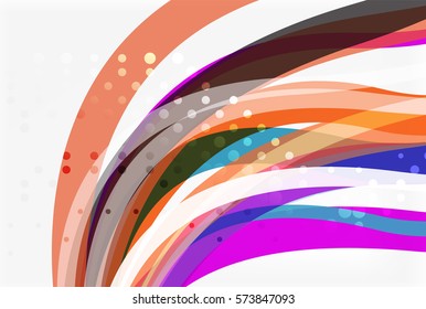 Vector color wave lines with dotted effect on light background. Template for workflow layout, diagram, number options or web design