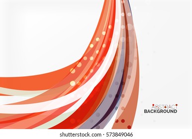 Vector color wave lines with dotted effect on light background. Template for workflow layout, diagram, number options or web design