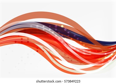 Vector color wave lines with dotted effect on light background. Template for workflow layout, diagram, number options or web design