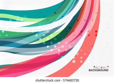 Vector color wave lines with dotted effect on light background. Template for workflow layout, diagram, number options or web design