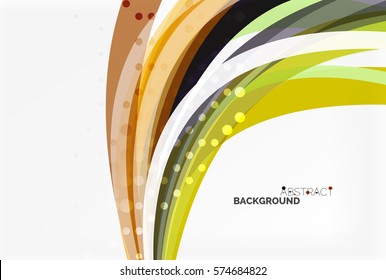 Vector color wave lines with dotted effect on light background. Template for workflow layout, diagram, number options or web design