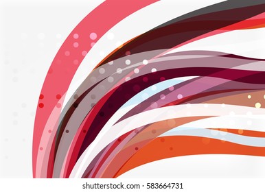 Vector color wave lines with dotted effect on light background. Template for workflow layout, diagram, number options or web design