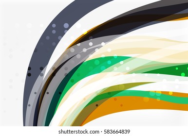 Vector color wave lines with dotted effect on light background. Template for workflow layout, diagram, number options or web design