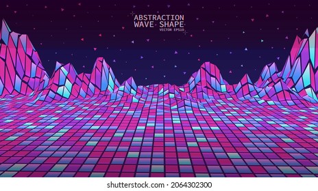 Vector color waves. Abstraction on a transparent background. Perspective optical illusions. Multicolored stripes, 3D vector illustration.