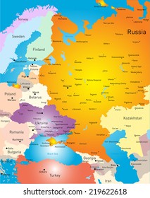 Vector color west europe map