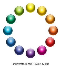 Vector color wheel balls set - 12 colors