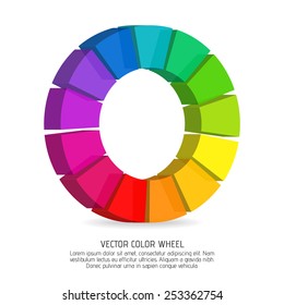 Vector color wheel with dimensional effect