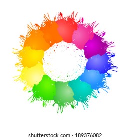 Vector color wheel with color spots.