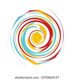 Vector color yellow, blue and red background of swirling creamy texture