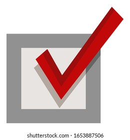 Icono de Color del vector Sí. Marque en Marco de casilla de verificación.