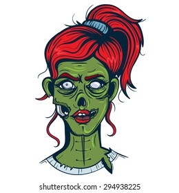 Vector Color Zombie Girl Illustration