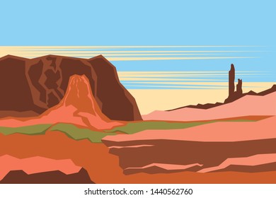 Vector of Colorado in Grand Canyon National Park. Sights, national symbol.