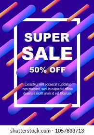 Vector colorbul abstract banner. Super sale. Colorful background