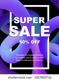 Vector colorbul abstract banner. Super sale. Colorful background