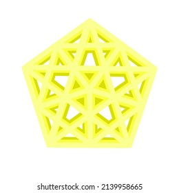vector colored 3D pentagon logo for your designs, icons, symbols.