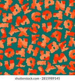 Vector - colored alphabeth seamless pattern.
