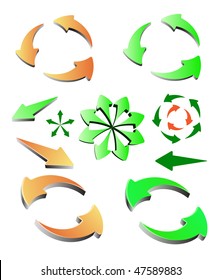 vector colored arrows 3d