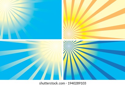 vector colored backgrounds with rays - set
