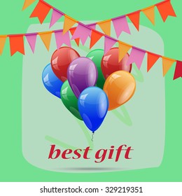 Vector of colored balloon symbol or icon
