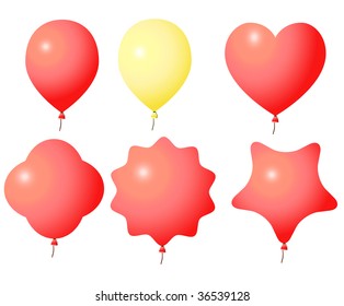 vector colored balloons isolated on white