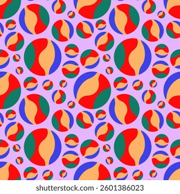 Vector - colored balls and balloons seamless pattern, modern art.