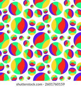 Vector - colored balls and balloons seamless pattern, modern art.