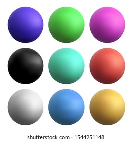 vector colored balls on a white isolated background