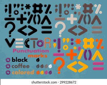 Vector colored and black punctuation