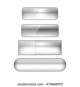 vector colored blank web buttons set - silver