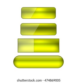 vector colored blank web buttons set - green