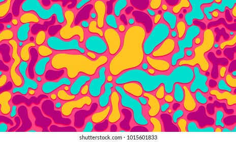 Vector colored blots, seamless rectangular four-colored pattern, multi-colored spots, flat drops and smudges.