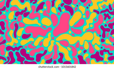 Vector colored blots, seamless rectangular four-colored pattern, multi-colored spots, flat drops and smudges.