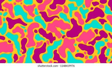 Vector colored blots, seamless rectangular four-colored pattern, multi-colored spots, flat drops and smudges.